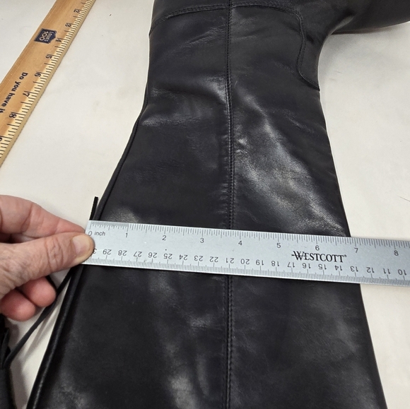 Lavorazione Artigiana Womens Riding Boots Sz 40=9 Black Italian Leather Tasseled - Picture 13 of 14